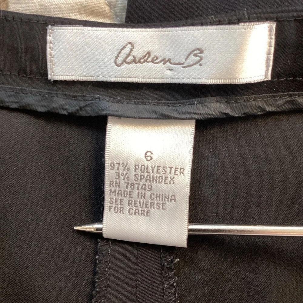 Arden B Black Straight Leg Dress Pants Sz 6 - Picture 6 of 13